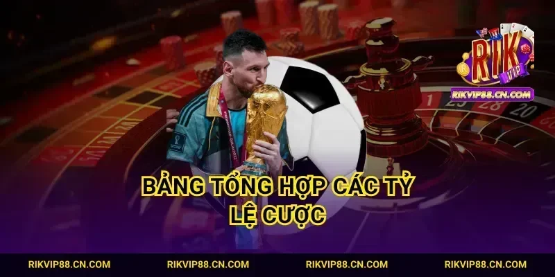 Bảng tổng hợp các tỷ lệ cược